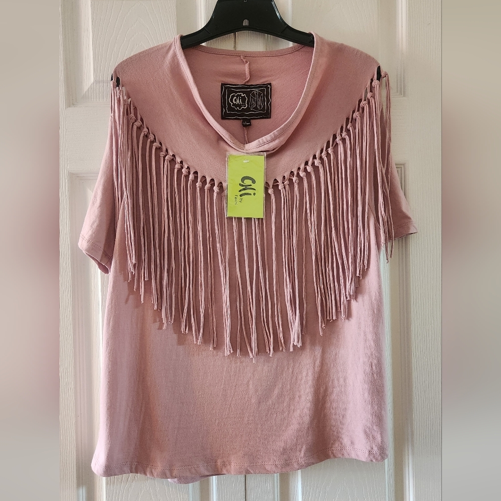NWT Dusty Pink Top 100% Cotton Southweat Boho Sz L